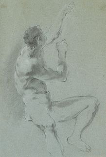 Claudio Francesco Beaumont Drawing of a Nude Man