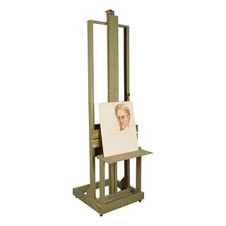 Charles Rubino Unfinished Portrait and Easel