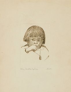 W. Herbert Dunton Portrait Petra Etching