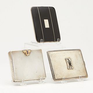 Grp: 3 Art Deco Silver Cigarette Cases