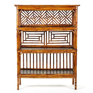 19th c. Chinese Bamboo Shelf