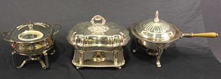 MIXED LOT OF THREE SILVER PLATED SERVING PIECES