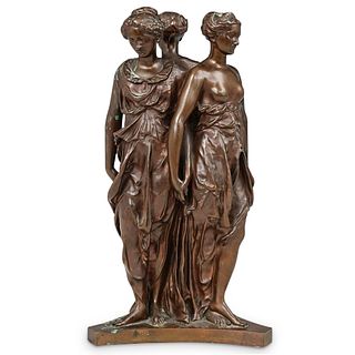 F. Barbedienne "The Three Graces" Bronze Sculpture
