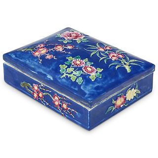 19th Cent. Chinese Porcelain Famille Rose Scholars Box