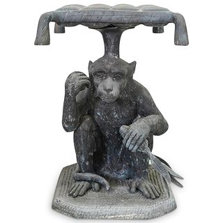 Vintage Bronze Figural Monkey Garden Seat