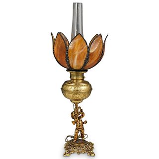 Gilt Brass Cherub Table Lamp