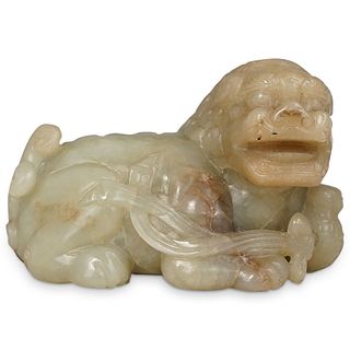 19th Cent. Chinese Jade Buddhist Lion Carving