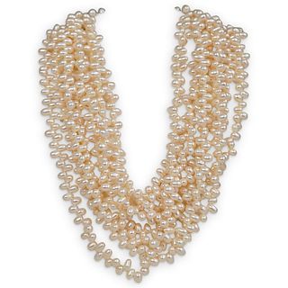 Multi Strand Beaded Pearl Necklace