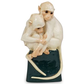 Austrian Porcelain Monkey Sculpture