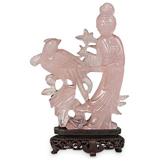 Chinese Carved Rose Quartz Figurine