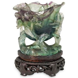 Chinese Carved Green Quartz