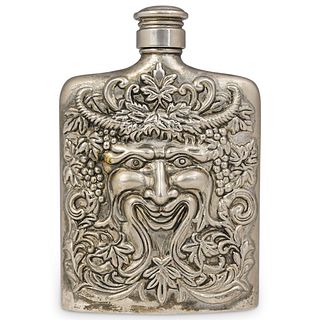 Godinger Silver Plated Bacchus Flask
