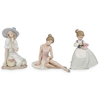 (3 Pc) Nao Porcelain Girl Figurines