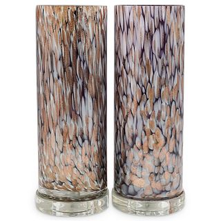 Pair Of Murano Style Table Glass Lamps