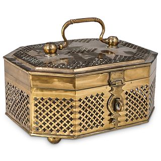 Old Brass Jali Cut Handcrafted Jewellery Box