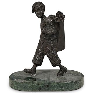 Golf Boy Caddy Bronze Sculpture