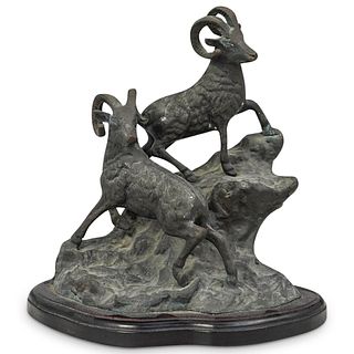 Figural Ram Bronze Sculpture