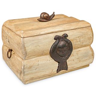 Handcrafted Large Wooden Lidded Box