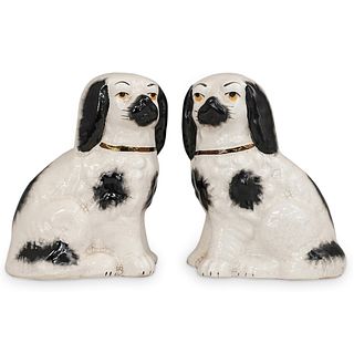 Pair of Staffordshire Porcelain Dogs