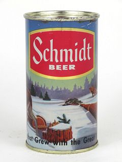 1957 Schmidt Beer scenic Moose & Loggers 12oz Flat Top Can 130-23