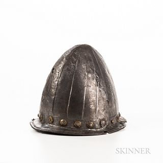 Spanish Iron and Brass Morion Helmet