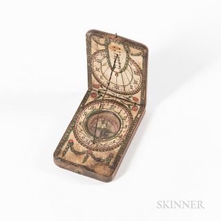 Wood and Glass Compass Sundial