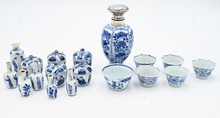 18 Piece Lot of Blue and White Chinese Porcelain