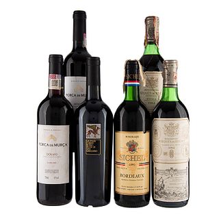 Lote de Vinos Tintos de Francia, Italia y Portugal. a) Marques de Riscal. En presentaciones de 750 ml. Total de piezas: 6.