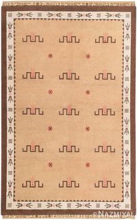 VINTAGE SCANDINAVIAN PILE RUG, SWEDISH, SIGNED AND DATED 'ANN-MARI 33'. 8 ft 6 in x 5 ft 4 in ( 2.59 m x 1.63 m).