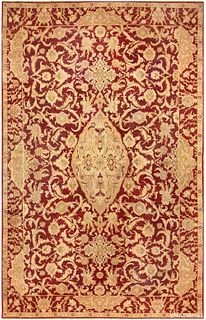 ANTIQUE INDIAN AGRA CARPET. 21 ft 10 in x 14 ft 6 in (6.65 m x 4.42 m)