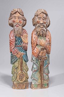 Two Spanish Colonial Carved Wood Figures