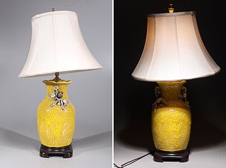 Pair of Antique Chinese Porcelain Vases mounted as Lamps