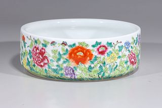 Chinese Enameled Porcelain Famille Rose Basin