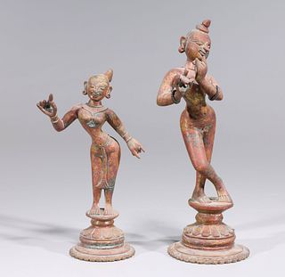Antique Cast Bronze Pair - Krishna and Radha