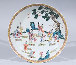 Chinese Famille Rose Enameled Porcelain Charger