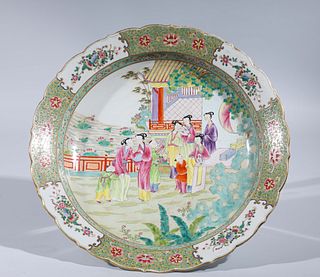 Large Chinese Famille Rose Enameled Porcelain Charger