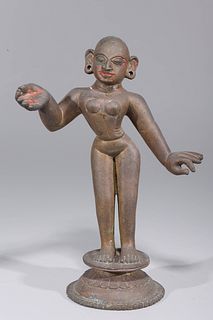Antique Indian Bronze Statue of Radha