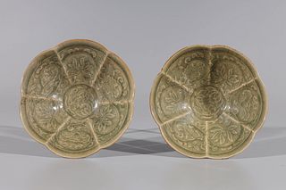 Pair of Chinese Celadon Ceramic Bowls