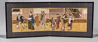 17th-18th C. Japanese Two-Panel Screen