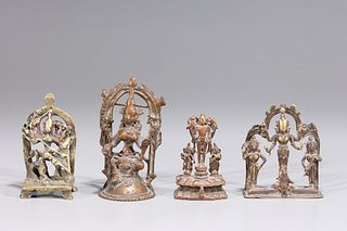 Group of Four Antique Indian Statues