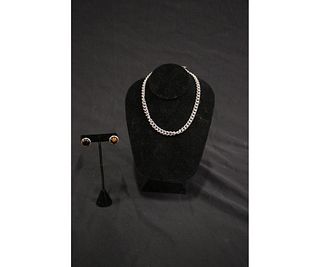 STERLING SILVER NECKLACE & EARRING SET