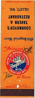 1940 Old Imperial Beer 113mm long WI-RGB-3 Cournoyer's Tavern & Restaurant Gillett Wisconsin