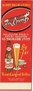 1935 Grand Prize Beer (sample) 113mm long TX-GULF-1 Finest In The South
