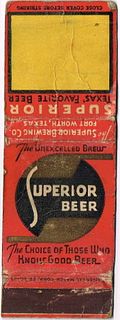 1938 Superior Beer 114mm long TX-SUP-2 No Advertising
