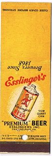 1938 Esslinger's Premium Beer 118mm long PA-ESS-7 No Advertising
