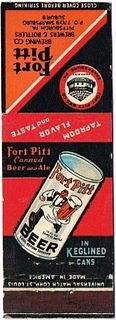 1936 Fort Pitt Beer and Ale (no sked) 110mm long PA-FP-5 Classic Running Waiter can