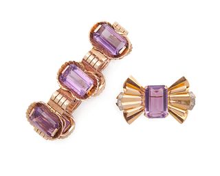 14K Gold and Amethyst Suite
