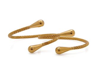 Pair of 18K Gold Bracelets