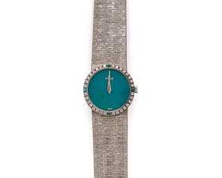 PIAGET 18K Gold, Diamond, and Turquoise Wristwatch