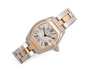 CARTIER Stainless Steel and 18K Gold 'Roadster' Wristwatch